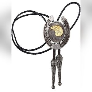 New eagle horseshoe bolo tie